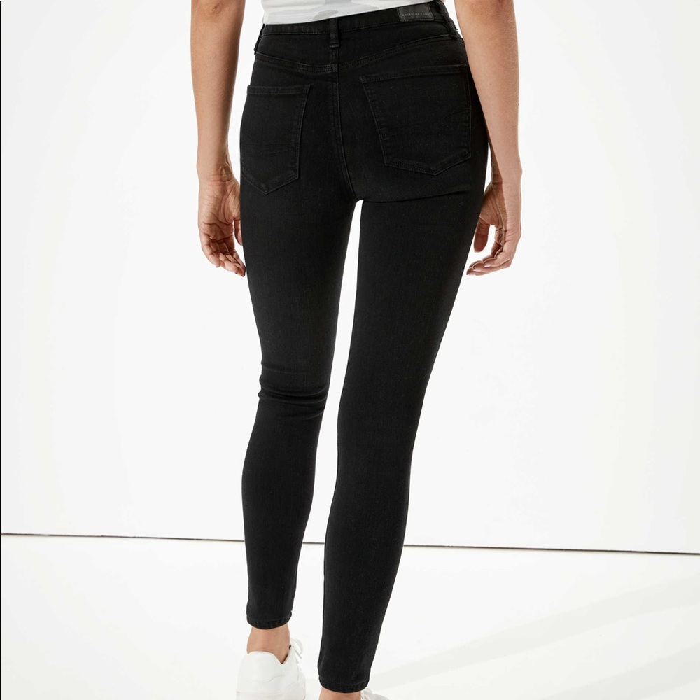 AE HIGH RISE BLACK JEANS - Picture 3 of 6